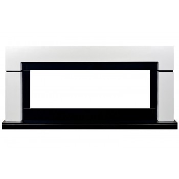 Каминокомплект Lindos - Белый с черным (Ширина 1470мм) с очагом Vision 42 LOG LED