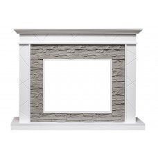 Каминокомплект Basel - Белый / Сланец серый с очагом Vision 23 EF LED 3D FX