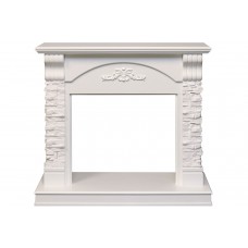 Каминокомплект Prague - Сланец белый / Белый с очагом Jupiter FX New