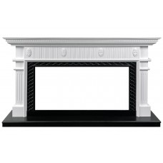 Каминокомплект Carlyle - Белый с черным с очагом Vision 42 LOG LED