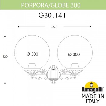 Светильник уличный настенный FUMAGALLI PORPORA/G300 G30.141.000.WXF1R