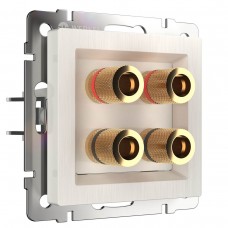 Акустическая розетка Werkel х4 перламутровый рифленый WL13-AUDIOx4 4690389124273 Акустическая розетка Werkel х4 перламутровый рифленый WL13-AUDIOx4 4690389124273