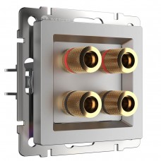 Акустическая розетка Werkel х4 серебряный WL06-AUDIOx4 4690389059292 Акустическая розетка Werkel х4 серебряный WL06-AUDIOx4 4690389059292