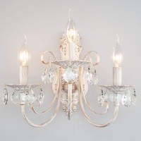 Бра Eurosvet 3305/3 белый с золотом/прозрачный хрусталь Strotskis Бра Eurosvet 3305/3 белый с золотом/прозрачный хрусталь Strotskis