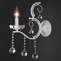 Бра Eurosvet Brezza 10107/1 глянцевый белый/прозрачный хрусталь Strotskis Бра Eurosvet Brezza 10107/1 глянцевый белый/прозрачный хрусталь Strotskis