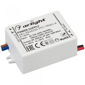 Драйвер Arlight ARJ-KE40250-PFC-Triac-A 27-40V 10W IP44 0,25A 028780