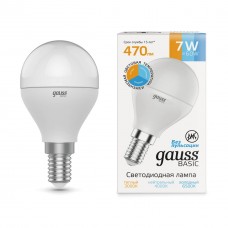 Лампа светодиодная диммируемая Gauss E14 7W 3000K-4000K-6500K матовая 1053147