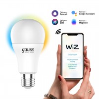 Лампа светодиодная диммируемая Gauss Smart Home E27 10W 2700-6500K матовая 1080112 Лампа светодиодная диммируемая Gauss Smart Home E27 10W 2700-6500K матовая 1080112