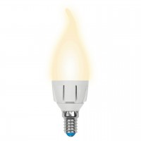 Лампа светодиодная диммируемая Uniel E14 7W 3000K матовая LED-CW37 7W/3000K/E14/FR/DIM PLP01WH UL-00004299