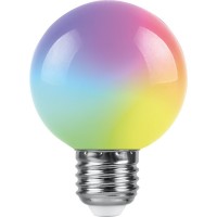 Лампа светодиодная Feron E27 1W RGB матовая LB-37 38116 Лампа светодиодная Feron E27 1W RGB матовая LB-37 38116