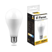Лампа светодиодная Feron E27 20W 2700K Шар Матовая LB-98 25787 Лампа светодиодная Feron E27 20W 2700K Шар Матовая LB-98 25787