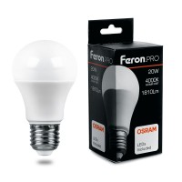 Лампа светодиодная Feron E27 20W 4000K Матовая LB-1020 38042 Лампа светодиодная Feron E27 20W 4000K Матовая LB-1020 38042