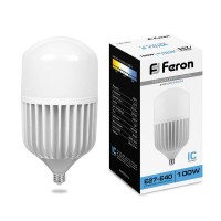 Лампа светодиодная Feron E27-E40 100W 6400K Цилиндр Матовая LB-65 25827 Лампа светодиодная Feron E27-E40 100W 6400K Цилиндр Матовая LB-65 25827