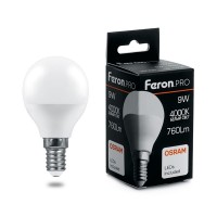Лампа светодиодная Feron Pro E14 9W 4000K матовая LB-1409 38078 Лампа светодиодная Feron Pro E14 9W 4000K матовая LB-1409 38078