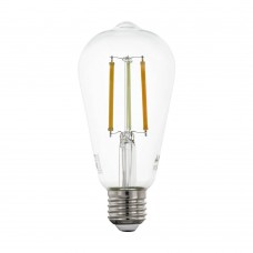 Лампа светодиодная филаментная диммируемая Eglo E27 6W 2200-6500K прозрачная 12577