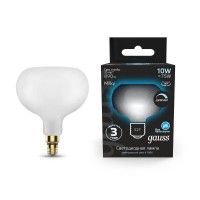 Лампа светодиодная филаментная диммируемая Gauss E27 10W 4100К матовая 1017802210-D