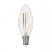 Лампа светодиодная филаментная диммируемая Uniel E14 9W 4000K прозрачная LED-C35-9W/4000K/E14/CL/DIM GLA01TR UL-00005186