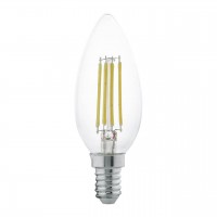 Лампа светодиодная филаментная Eglo E14 4W 2700К прозрачная 11496