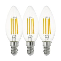 Лампа светодиодная филаментная Eglo E14 4W 2700K прозрачная 12811 Лампа светодиодная филаментная Eglo E14 4W 2700K прозрачная 12811