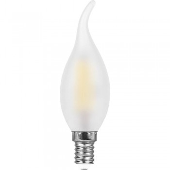 Лампа светодиодная филаментная Feron E14 11W 4000K Свеча на ветру Матовая LB-714 38011