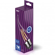 Лампа светодиодная филаментная REV FC37 E27 7W нейтральный белый свет свеча на ветру 32498 0
