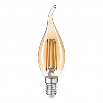Лампа светодиодная филаментная Thomson E14 9W 2400K свеча на ветру прозрачная TH-B2119