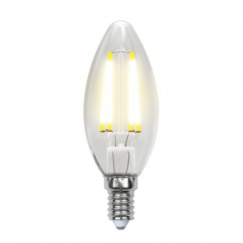 Лампа светодиодная филаментная Uniel E14 6W 3000K прозрачная LED-C35-6W/WW/E14/CL GLA01TR UL-00002196