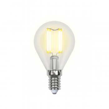 Лампа светодиодная филаментная Uniel E14 6W 3000K прозрачная LED-G45-6W/WW/E14/CL UL-00000197