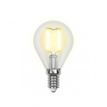 Лампа светодиодная филаментная Uniel E14 7,5W 4000K прозрачная LED-G45-7,5W/NW/E14/CL GLA01TR UL-00003254