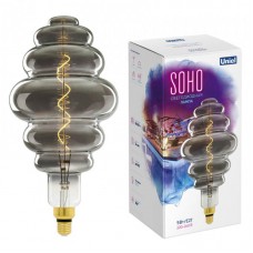 Лампа светодиодная филаментная Uniel E27 5W 2250K серая LED-SF40-5W/Soho/E27/CW Chrome/Smoke GLS77CR UL-00005920