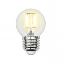Лампа светодиодная филаментная Uniel E27 5W 3000K прозрачная LED-G45-5W/WW/E27/CL/MB GLM10TR UL-00002370