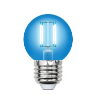 Лампа светодиодная филаментная Uniel E27 5W синяя LED-G45-5W/BLUE/E27 GLA02BL UL-00002990 Лампа светодиодная филаментная Uniel E27 5W синяя LED-G45-5W/BLUE/E27 GLA02BL UL-00002990