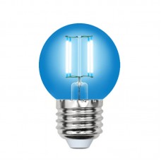 Лампа светодиодная филаментная Uniel E27 5W синяя LED-G45-5W/BLUE/E27 GLA02BL UL-00002990 Лампа светодиодная филаментная Uniel E27 5W синяя LED-G45-5W/BLUE/E27 GLA02BL UL-00002990