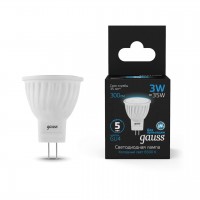 Лампа светодиодная Gauss GU4 3W 6500K матовая 132517303 Лампа светодиодная Gauss GU4 3W 6500K матовая 132517303