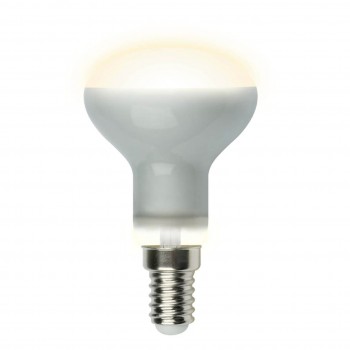Лампа светодиодная рефлекторная Uniel E14 6W 3000K матовая LED-R50-6W/WW/E14/FR PLS02WH UL-00001491