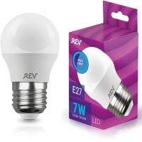 Лампа светодиодная REV G45 Е27 7W 6500K холодный белый свет шар 32518 5 Лампа светодиодная REV G45 Е27 7W 6500K холодный белый свет шар 32518 5