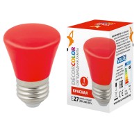 Лампа светодиодная Volpe E27 1W красная LED-D45-1W/RED/E27/FR/С BELL UL-00005638 Лампа светодиодная Volpe E27 1W красная LED-D45-1W/RED/E27/FR/С BELL UL-00005638