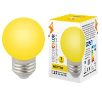 Лампа светодиодная Volpe E27 1W желтая LED-G45-1W/YELLOW/E27/FR/С UL-00005649 Лампа светодиодная Volpe E27 1W желтая LED-G45-1W/YELLOW/E27/FR/С UL-00005649