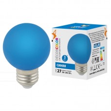 Лампа светодиодная Volpe E27 3W синяя LED-G60-3W/Blue/E27/FR/С UL-00006957 Лампа светодиодная Volpe E27 3W синяя LED-G60-3W/Blue/E27/FR/С UL-00006957