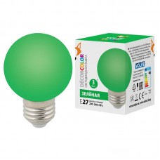 Лампа светодиодная Volpe E27 3W зеленая LED-G60-3W/Green/E27/FR/С UL-00006958 Лампа светодиодная Volpe E27 3W зеленая LED-G60-3W/Green/E27/FR/С UL-00006958