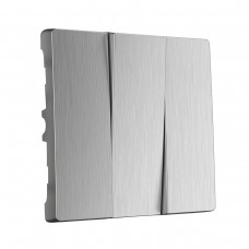 Набор клавиш Werkel для выключателя трехклавишного cеребряный рифленый W1139009 4690389159640 Набор клавиш Werkel для выключателя трехклавишного cеребряный рифленый W1139009 4690389159640