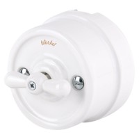 Переключатель Werkel одноклавишный Retro белый W5612001 4690389166709 Переключатель Werkel одноклавишный Retro белый W5612001 4690389166709