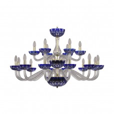 Подвесная люстра Bohemia Ivele 1308/12+6/360/2d G Cl/Clear-Blue/H-1I