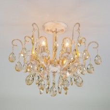 Подвесная люстра Eurosvet 10022/6 белый с золотом/ тонированный хрусталь Strotskis