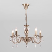 Подвесная люстра Eurosvet 10102/5 античная бронза/прозрачный хрусталь Strotskis
