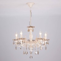 Подвесная люстра Eurosvet 3281/5 белый с золотом/тонированный хрусталь Strotskis Подвесная люстра Eurosvet 3281/5 белый с золотом/тонированный хрусталь Strotskis