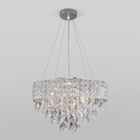 Подвесная люстра Eurosvet Kira 10115/5 хром/прозрачный хрусталь Strotskis Подвесная люстра Eurosvet Kira 10115/5 хром/прозрачный хрусталь Strotskis