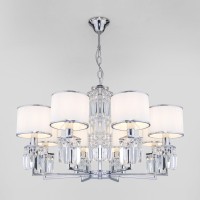 Подвесная люстра Eurosvet Zaffiro 10099/8 хром/прозрачный хрусталь Strotskis Подвесная люстра Eurosvet Zaffiro 10099/8 хром/прозрачный хрусталь Strotskis