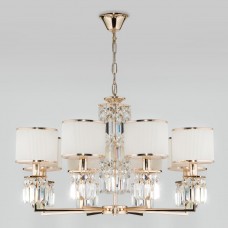 Подвесная люстра Eurosvet Zaffiro 10129/8 золото/прозрачный хрусталь Strotskis Smart