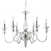 Подвесная люстра Ideal Lux Doge SP6 Trasparente 044422 Подвесная люстра Ideal Lux Doge SP6 Trasparente 044422